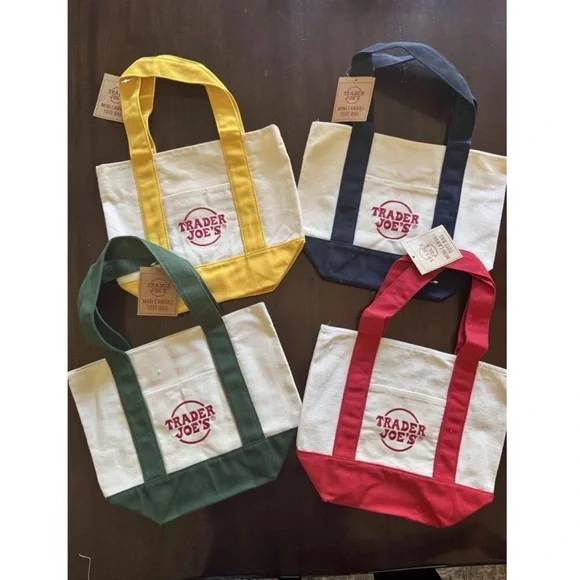 Trader Joe's Canvas Tote Bag - Red, Yellow, Green, Blue - Picture 2 of 15